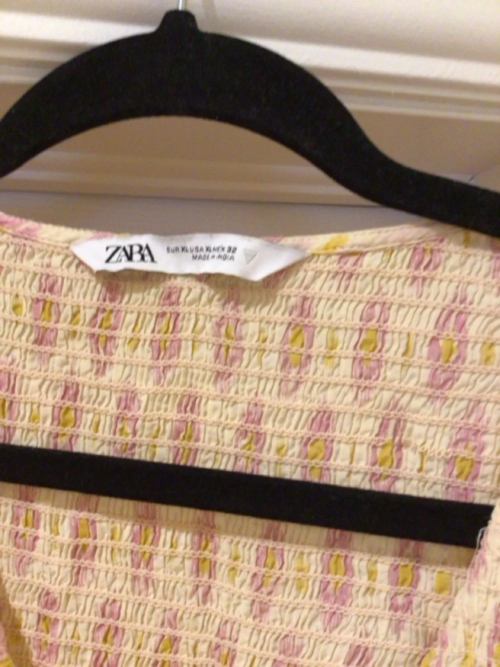 Zara Cream Midi Dress with Pink Leaf Print Size XL - Picture 7 of 9